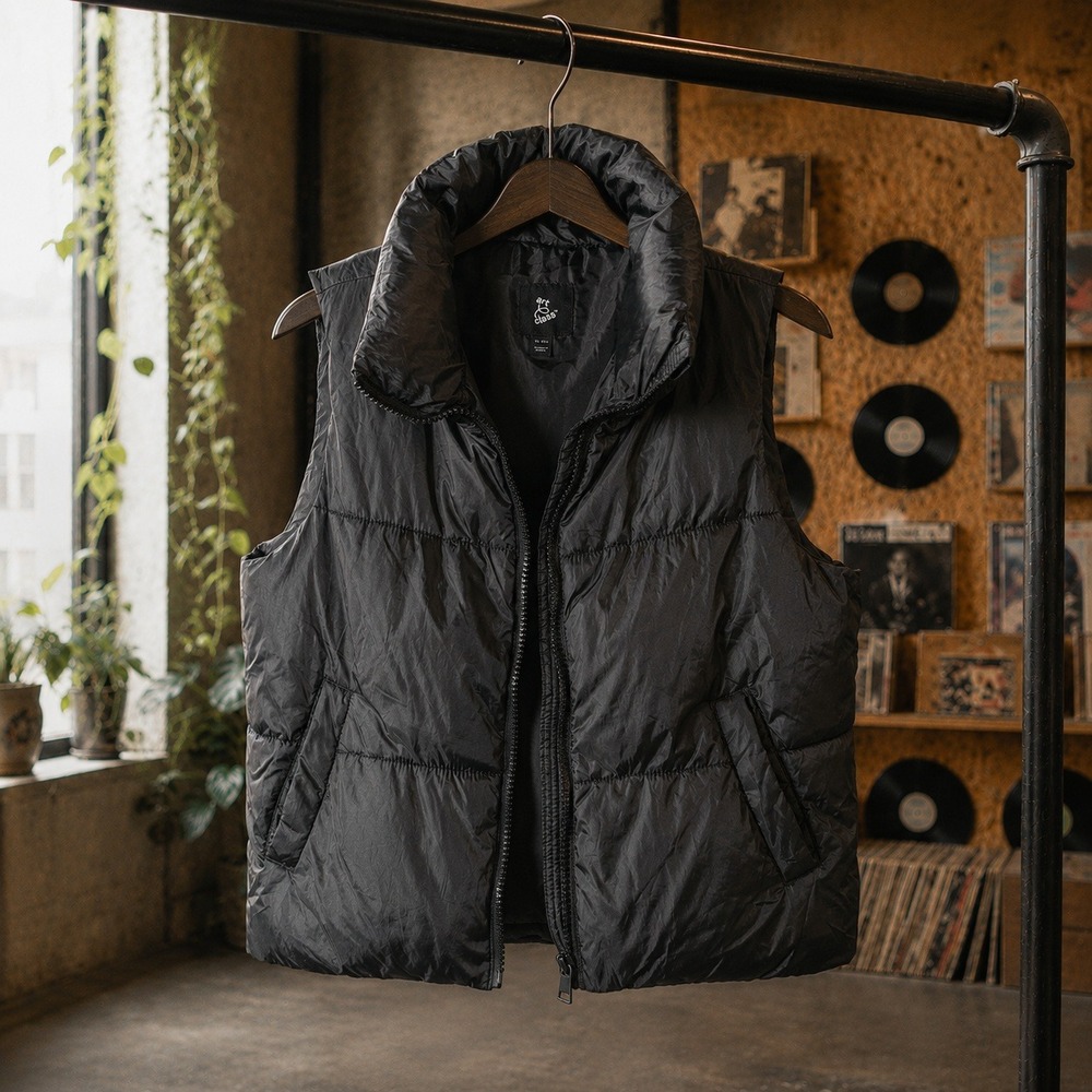 Art Class Kids Black Puffer Vest XL 14 Full Zip Sleeveless Jacket Streetwear